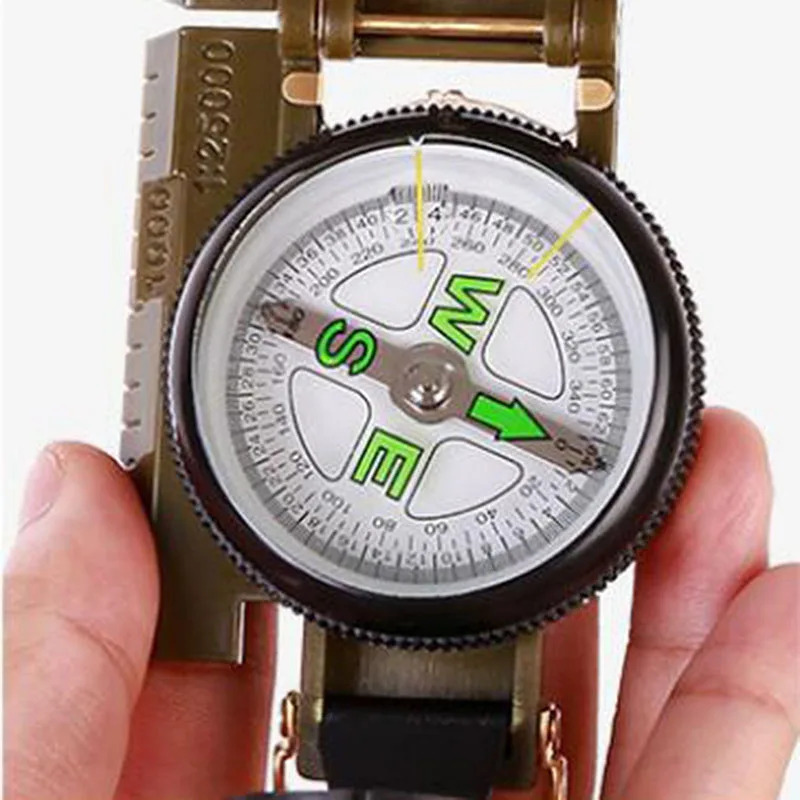 

Military Multifunction Compass Portable Army Green Folding Lens Compass Boat Compass Dashboard Dash Mount Outdoor Tools