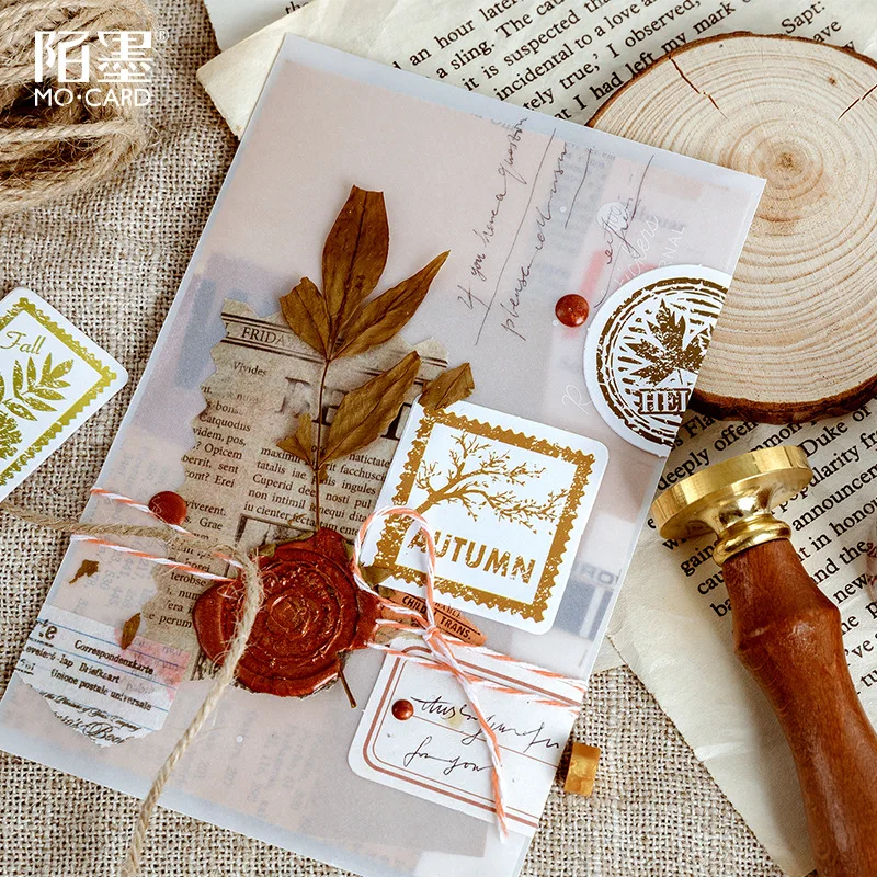 

46pcs/bag Autumn Plant Stationery Stickers Sealing Label Travel Sticker Diy Scrapbooking Diary Planner Albums Decoration