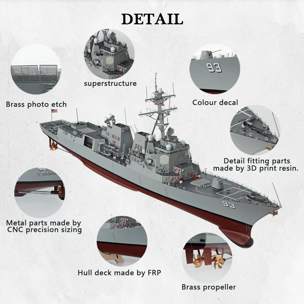 Модель масштаба корабля Arkmodel 1/96 адмирал Арли Берк класс ракет эсминцев Второй