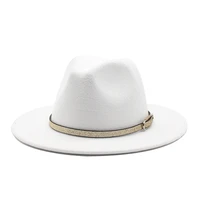 56 61cm hot sell men women wide brim warm wool felt jazz fedora hats retro style solid color panama hat trilby party formal hat