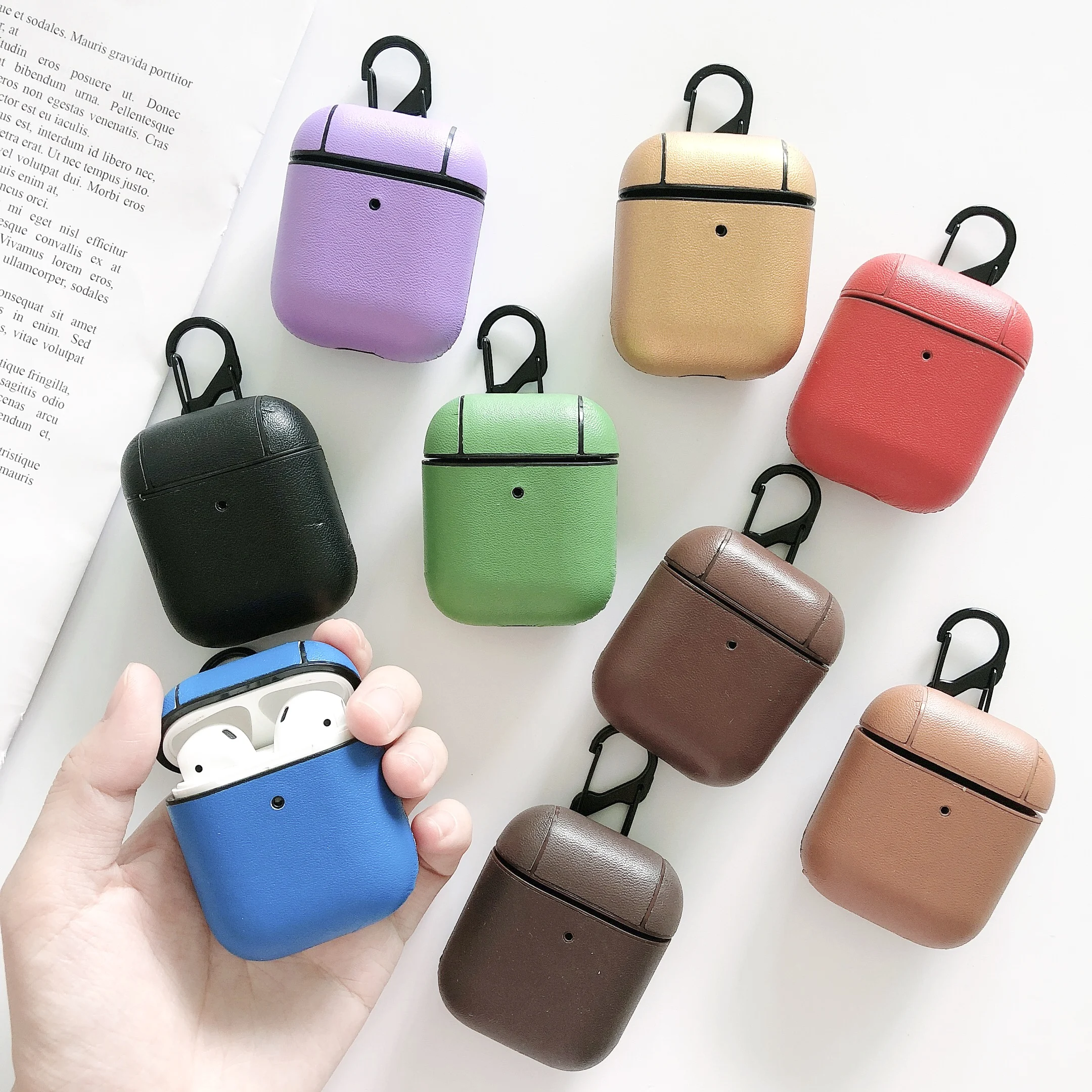 Модный чехол для Airpods 2 1 беспроводные bluetooth наушники из искусственной кожи