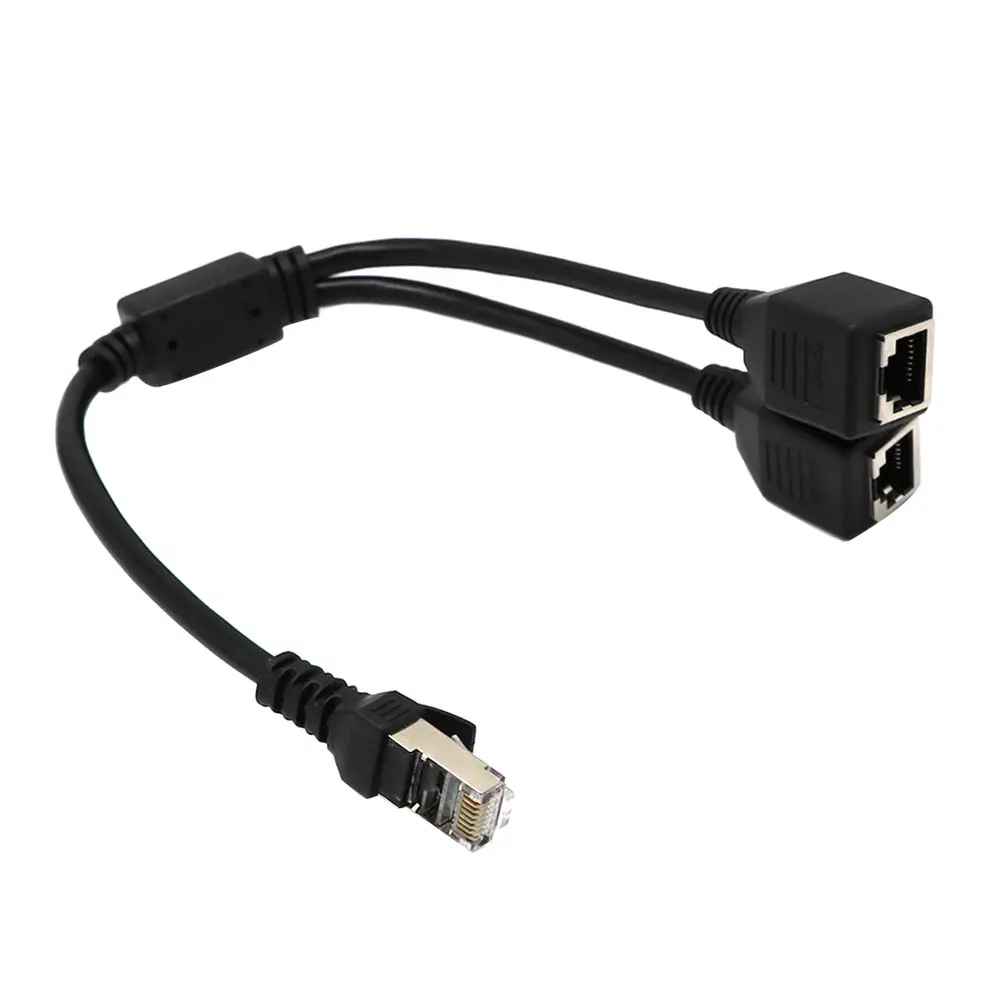 

RJ45 Ethernet Y Splitter Adapter Cable 1 to 2 Port Switch Adapter Cord for CAT 5/CAT 6 LAN Ethernet Computer Adapter Cable