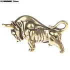 Портативная латунная настенная мини-статуя быка в стиле ретро, скульптура для дома, офиса, стола, декоративное украшение, брелок, украшение, ручная игрушка, подарок