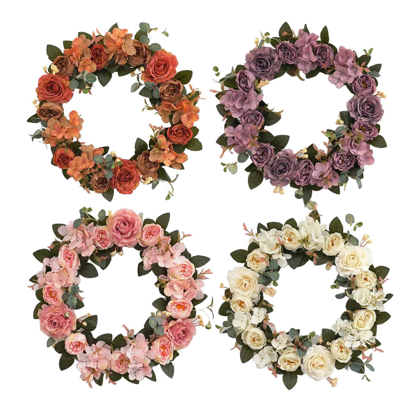 

Silk Flower Peony Door Wreath for Holiday, Crafts Or Decoration