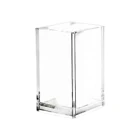 Настольный ящик для хранения, квадратный прозрачный акриловый держатель для косметических кистей, карандаш для бровей, инструменты для макияжа, пылезащитный Органайзер, хранение