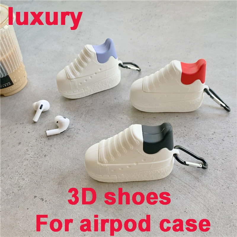Чехол для airpod pro роскошный силиконовый чехол кроссовок полностью защищающий
