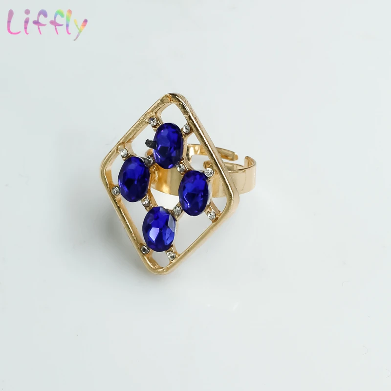 Дубай ювелирные наборы Синий Геометрический инкрустация Кристалл ожерелье