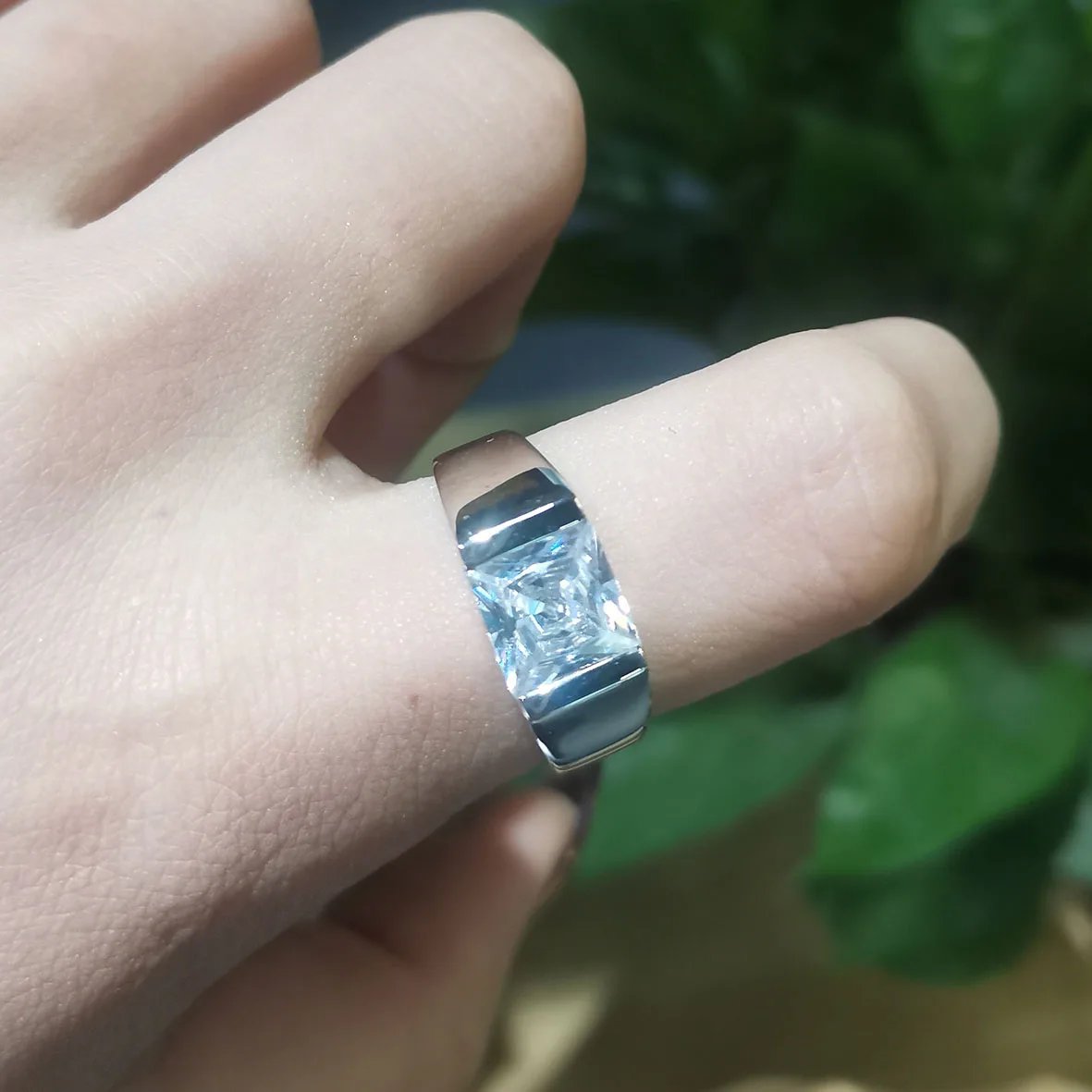 

Ювелирное изделие Свадьба Помолвка кольца для мужчин и женщин белое кольцо с кубическим цирконием в 925 стерлингового серебра для мужчин кол...