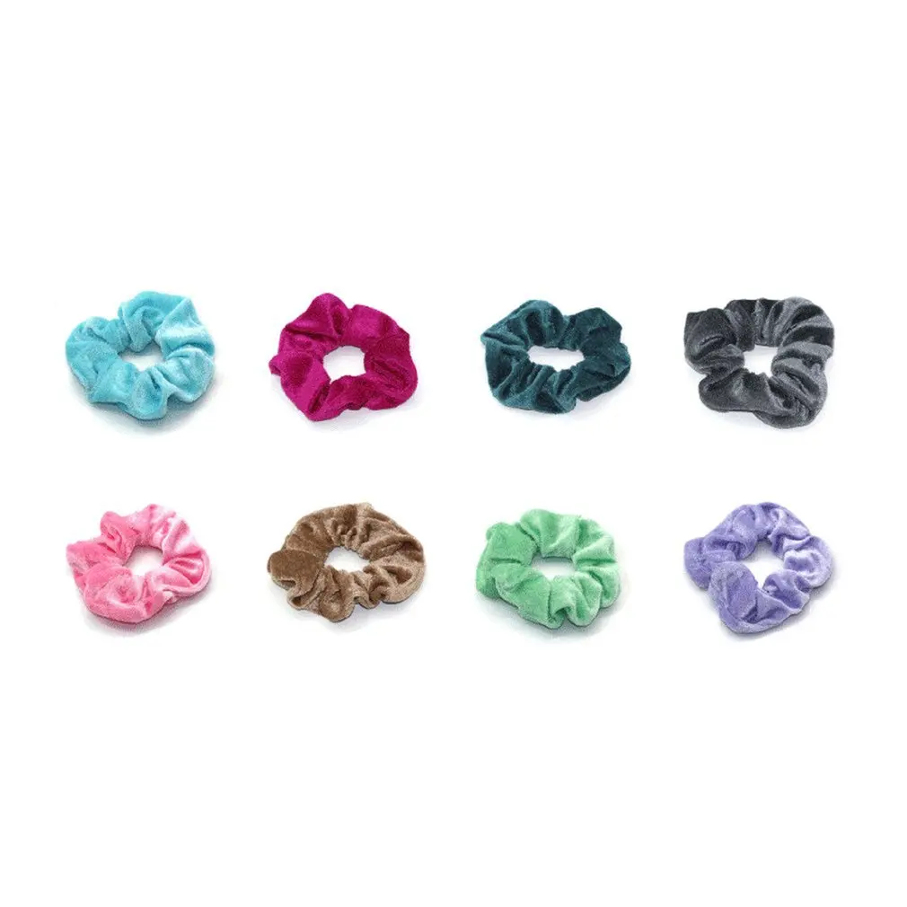 

Colorful Velvet Hair Scrunchies Set Elastic Hair Bobbles Hair Accessories Ropes for Women Solid Color Hair Bands