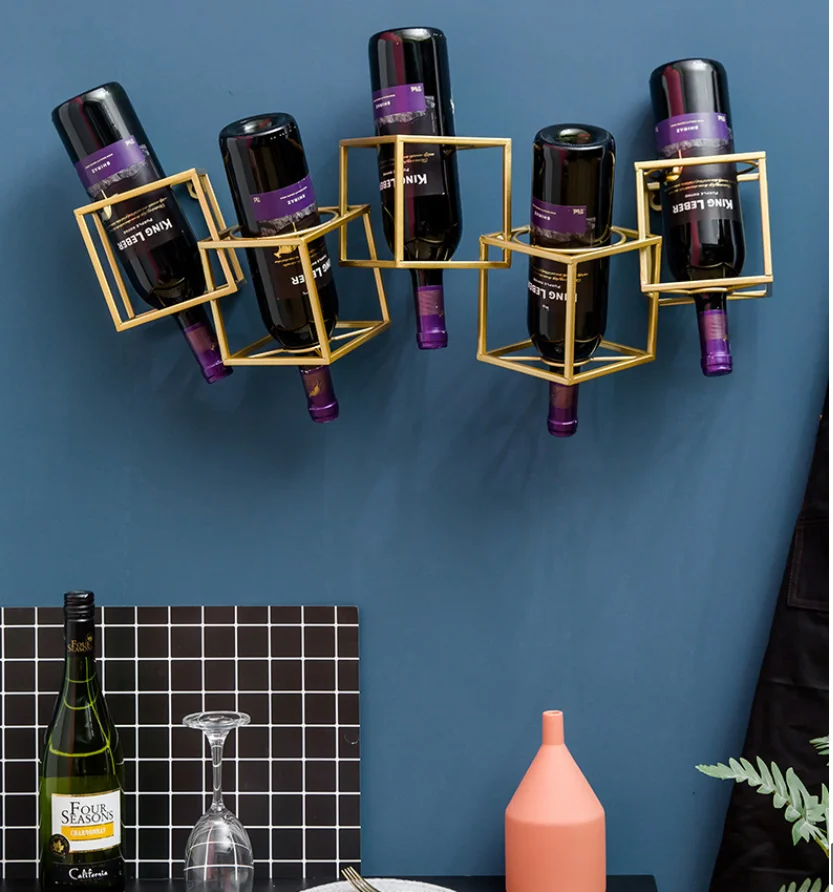 

Железная стойка для красного вина, креативная домашняя настенная подвесная ретро-подставка для барного вина, шампанского