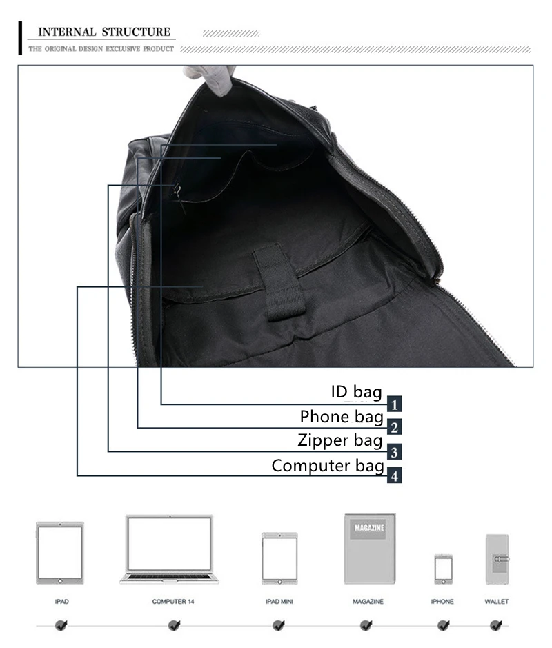 Fashion Men Soft PU Leather Backpack for Travel Casual Man Black Large Capacity Business Computer Bags Outdoor School Students