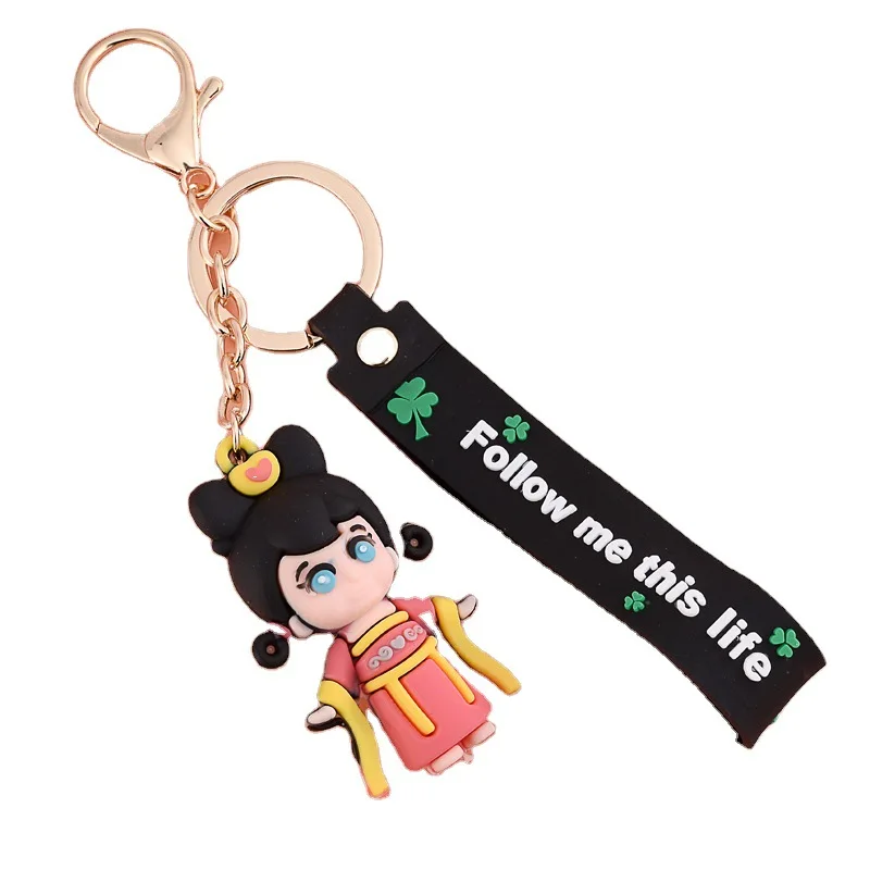 

2021 New Fashion Cartoon Girl Keychains Cute Bubble Girl Doll Key Chains Gift Lovers Bag Pendant Key Rings Gift