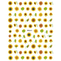 10pcs sunflower nail art sticker sunflower chrysanthemum self adhesive nail sticker cloud smile nail art decoration decal