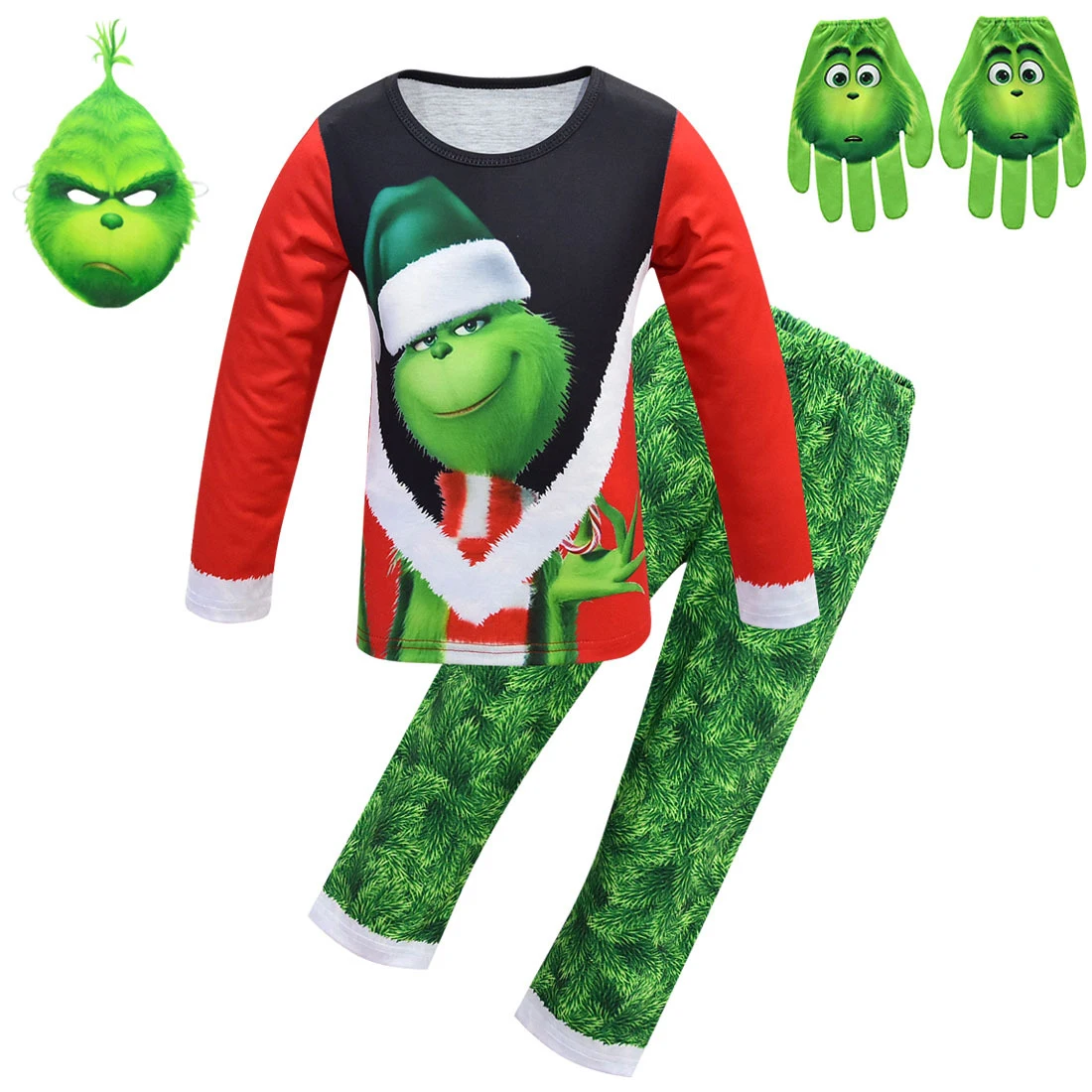 Рождественский пижамный комплект Grinch для мальчиков; Пижама для костюмированной вечеринки; Новинка; Рождественская Детская одежда для сна; комплект домашней одежды для костюмированной вечеринки; Рождественская детская одежда - Цвет: 1693-m-189gl