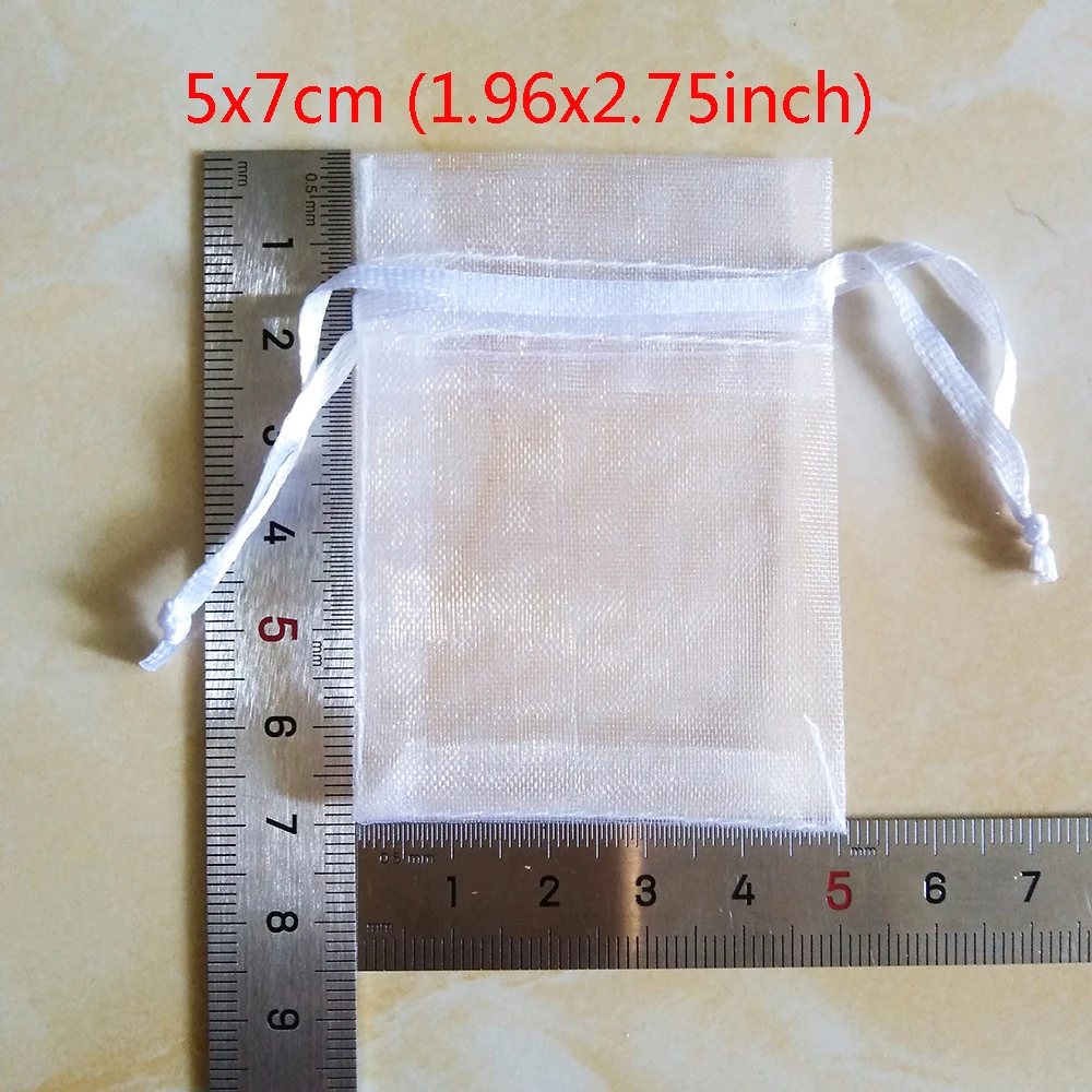 50 шт./лот, 5x7x9, 9x12, 10x15 см, сумки из органзы для упаковки ювелирных изделий, сумки для украшения свадебной вечеринки, сумки для подарков, 24 цвета