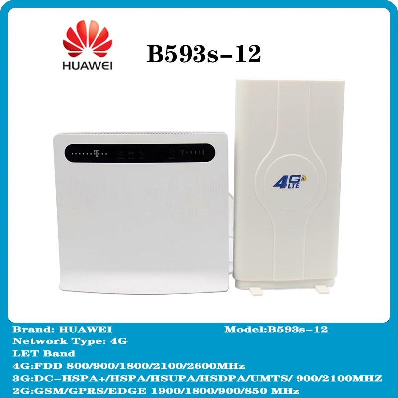 Unlocked Used HUAWEI B593 B593u-12 B593s-12 4G WIFI Router 4G 100Mbps LTE CPE Wireless Gateway Huawei With Antenna