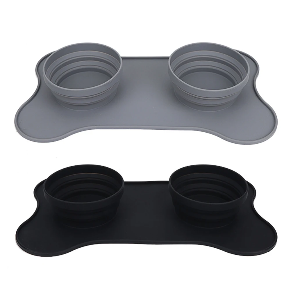 

Large Collapsible Dog Bowl Silicone Feeder Bowl for Dogs Cats Food Water Feeding, Portable Travel Bowl Pet Placemat