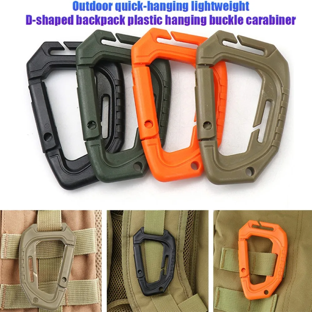 

Outdoor Backpack Strap Clasp Quick Draw Carabiner Camp D-shaped Tactical Hook Carabiner Travel Kit Camping Equipment