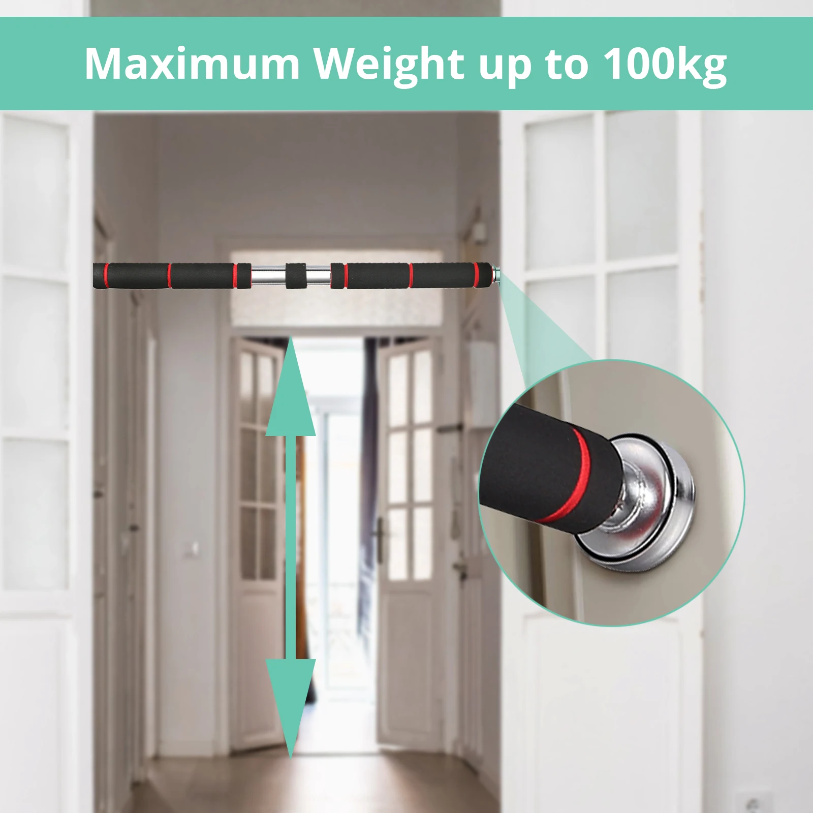 AMTOVL 150KG Adjustable Door Horizontal Bars Home Exercise Workout Gym Chin Up Pull Training Bar Sport Fitness Equipments | Спорт и