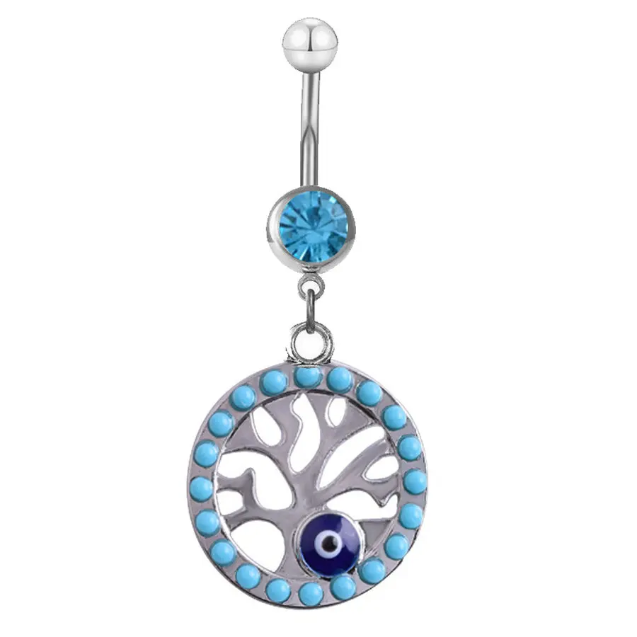 

Кольцо для живота из нержавеющей стали с изображением дерева жизни, 10 шт./лот