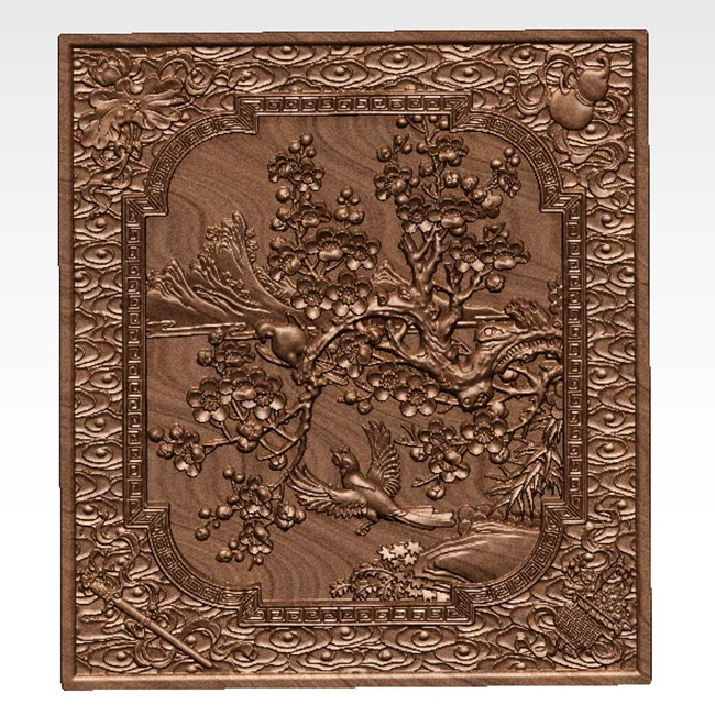 3d рельеф цветущей сливы для маршрутизатора с чпу 3D принтер artcam aspire в формате STL