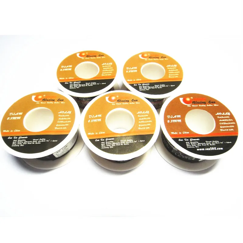

5pcs 100g 0.6/0.8/1/1.2 63/37 FLUX 2.0% 45FT Tin Lead Tin Wire Melt Rosin Core Solder Soldering Wire Roll No-clean