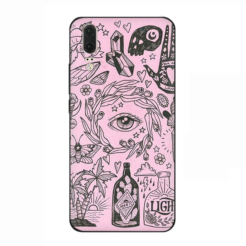 B6 EWAU Girly Pastel Witch Goth силиконовый телефон чехол для Huawei P8 P9 P10 P20 P30 Lite Mini Pro P Smart Z Plus - Цвет: B6