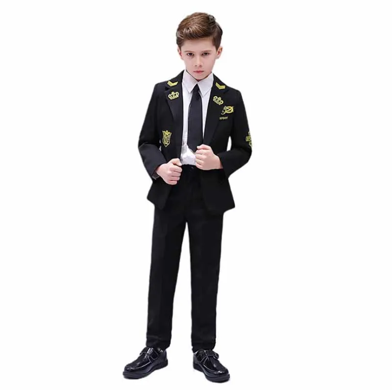 

Fantasia Boys Kids Carnival Cosplay Pilot Costume Children`s Suit Jakcet Officer Uniform New Year Costume For Child Boy 3-13Y