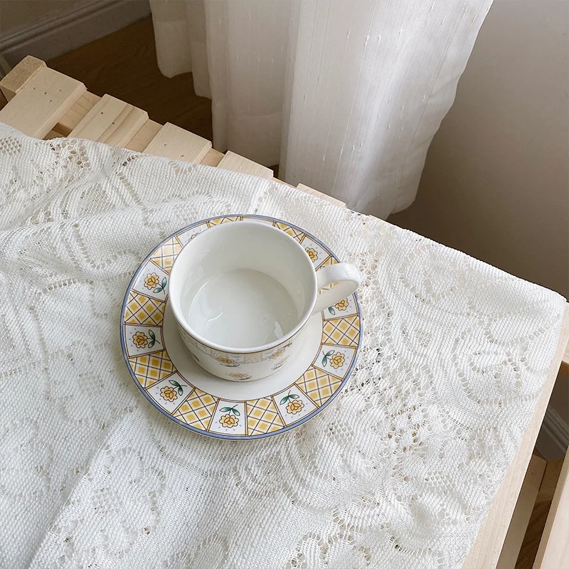 Vintage Lace Table Cloth Light Beige Cafe Restaurant Literary Bbackground Decorative ins Style Tablecloth | Дом и сад