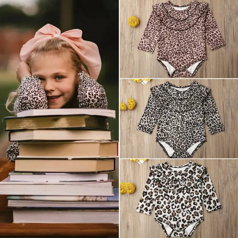 UK одежда для маленьких девочек с леопардовым принтом юбка оборками комбинезон