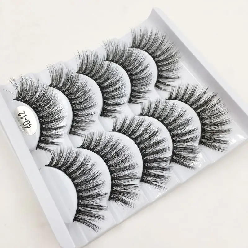 

4D multilayer false eyelashes five pairs of chemical fiber materials natural thick and curled soft electric eyes