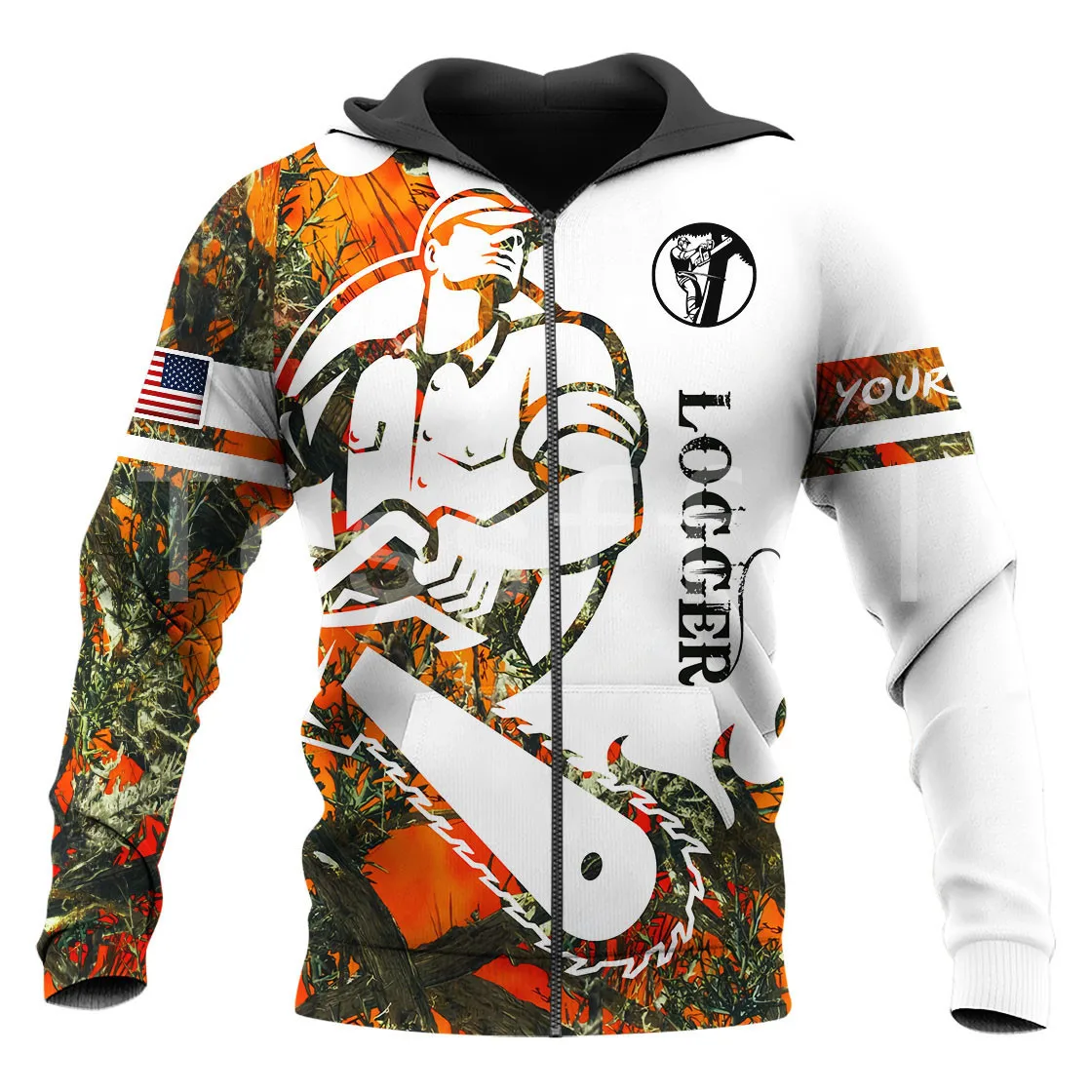 Новый модный мужской свитшот с капюшоном и 3D-принтом на молнии - купить по