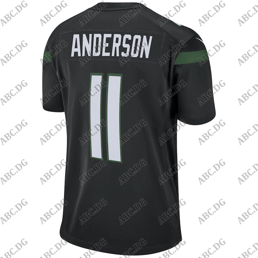 

Men Women Kid Youth New York Robby Anderson Stealth Black Game Jersey