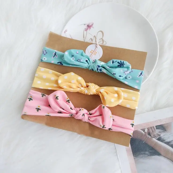 9 3Pc/Set Baby Headband For Girls Flower Rabbit Ear Baby Big Bows Turban Baby Hair Accessories For Children Girl Hairband - Цвет: 9