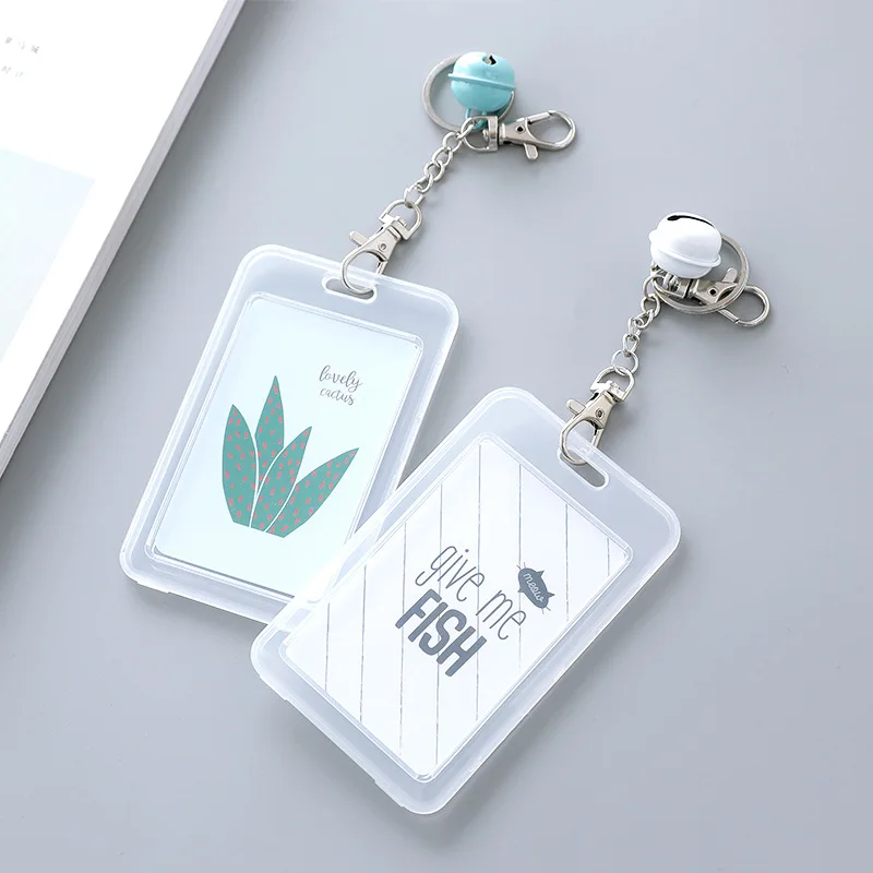 Мультяшный держатель для карт комплект с брелоком автобус чехол Сумка цепочкой