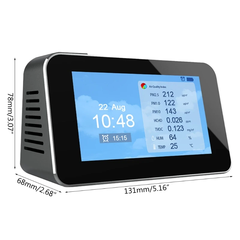

Multifunctional Air Gas Detector Formaldehyde Detector CO2 Meter PM2.5/PM10/PM1.0 Micron Dust Analyzer TVOC Detector