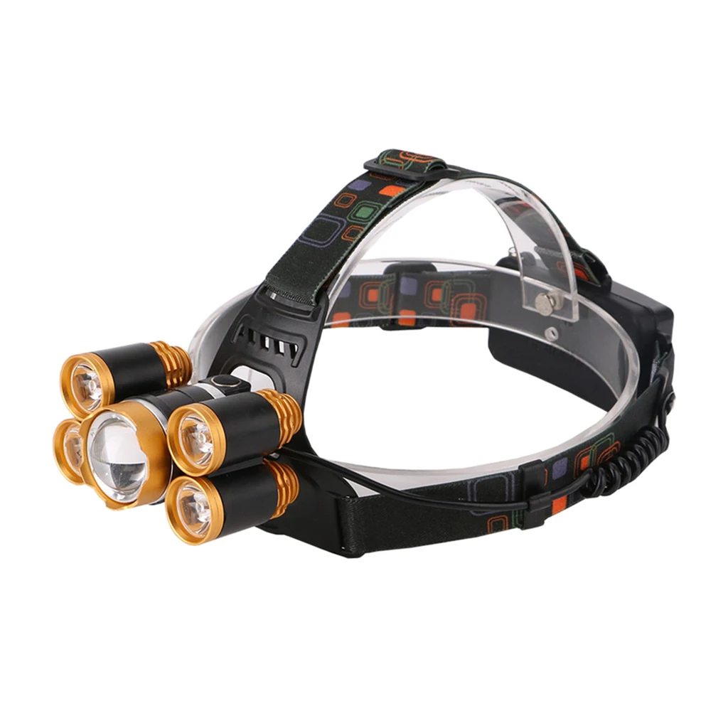 

Waterproof Ultra Bright Headlamp 5 LED 4 Modes Work Light For Household