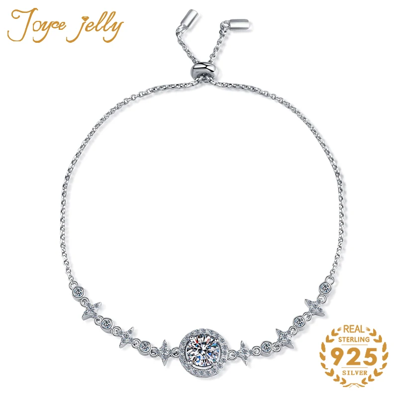 

JoyceJelly 925 стерлингового серебра браслеты из нержавеющей стали для женщин Свадебные Звезды Круглый Форма модные циркониевые девичьи серьги Л...