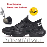 work safety shoes 2020 fashion sneakers ultra light soft bottom men women breathable anti smashing steel toe work boots 35 47