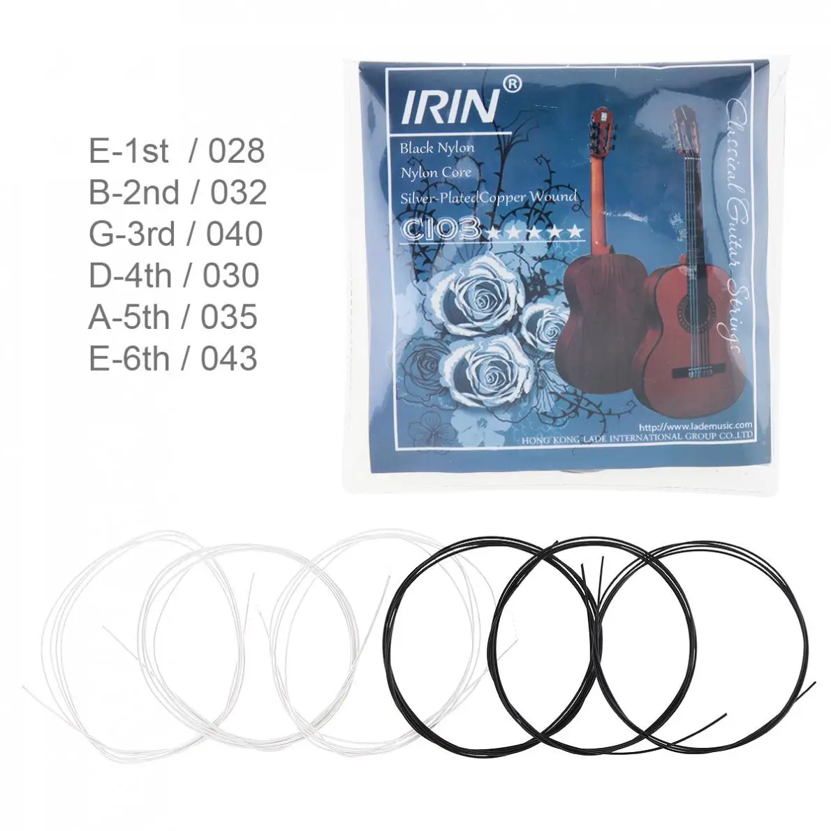 6pcs/set Classical Guitar String 028-043 Inch Steel Core Silver-Plated Copper Alloy with Nylon | Спорт и развлечения