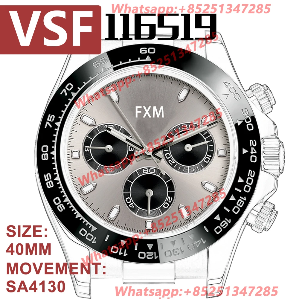 

Men's Automatic Mechanical Top Luxury Brand Watch 40mm 116519 NOOB VSF 904L Clean AAA Replica Super Clone Sport SA4130 V4