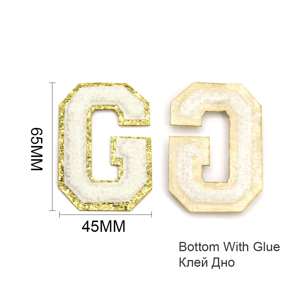 1 шт. белая синель буква нашивка вышивка Английский алфавит ABC утюгом нашивки для