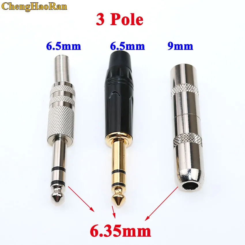 Металлический 2 полюсный стереоадаптер 6 35 мм 3 разъем для гитары Phono Pancake 1/4 дюйма