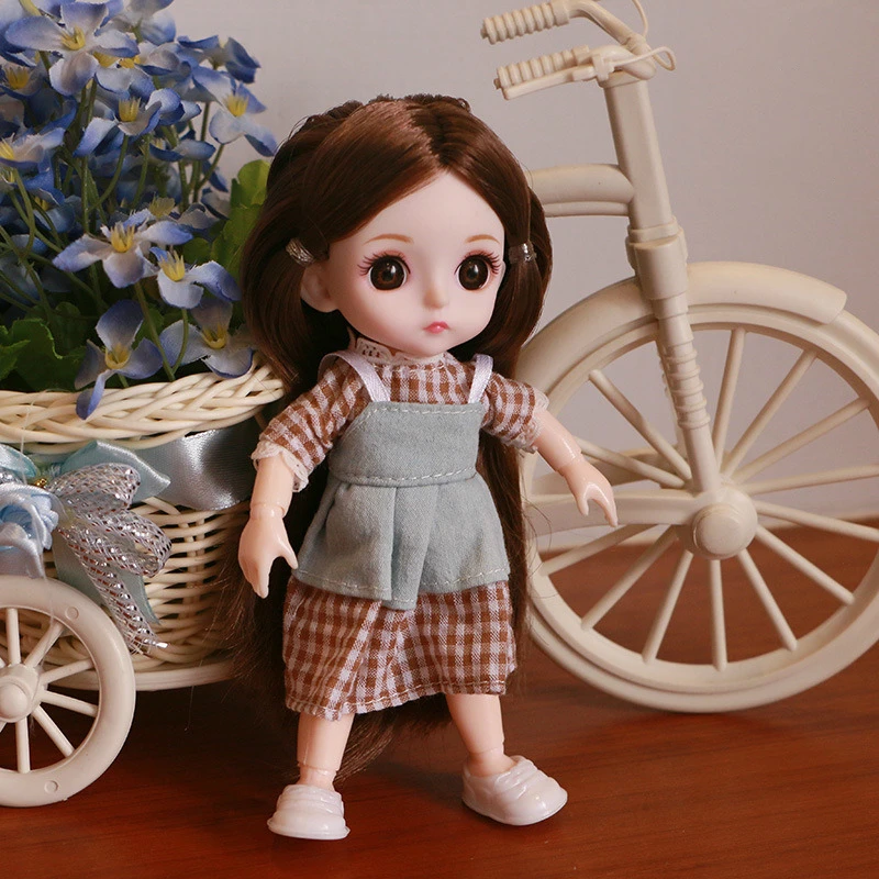 16 см парик с подвижными суставами 13 суставов милые куклы париком 3D-глаза одежда