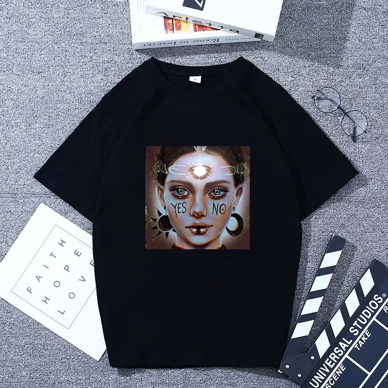 Black03 Female T-shirt harajuku gym gothic hope world clothes t shirt women tops friends vlone vintage stranger things ariana grande - Цвет: Black03