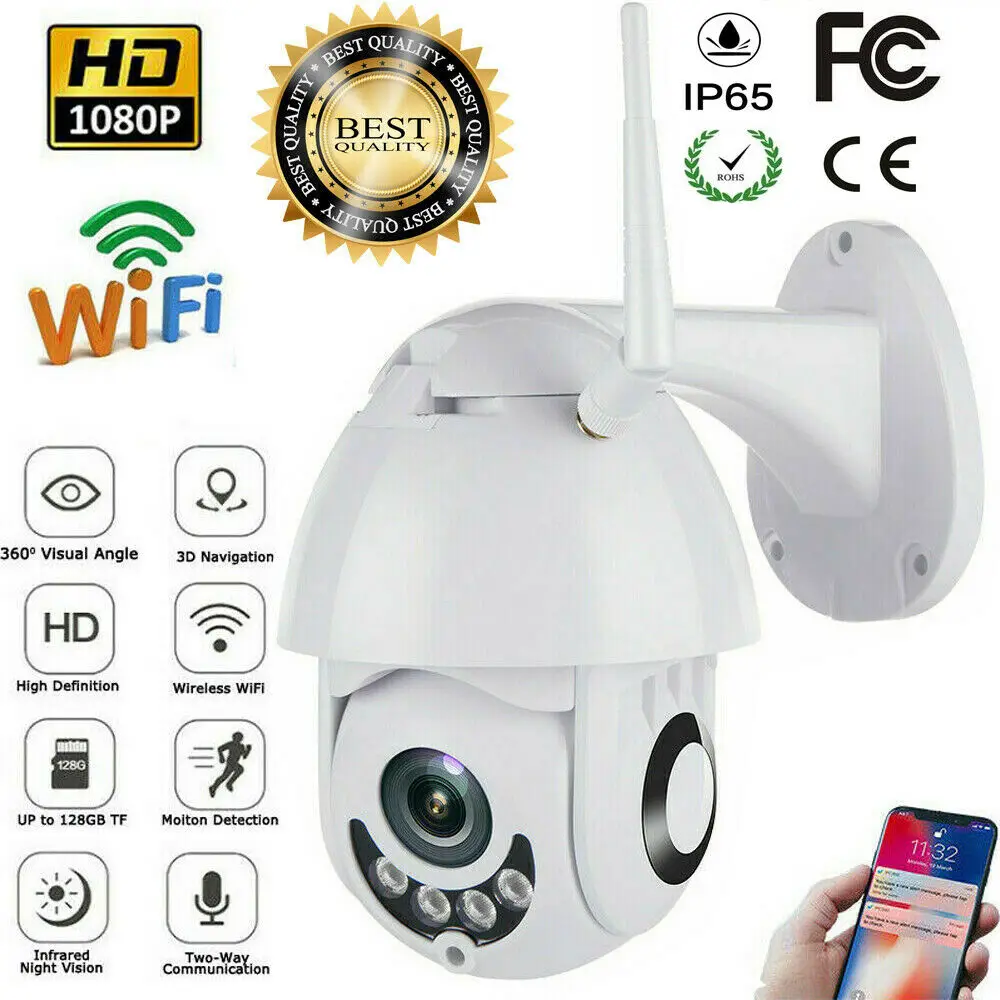 

Новая наружная Водонепроницаемая WiFi 1080P HD IP ИК-камера безопасности веб-камеры ночного видения