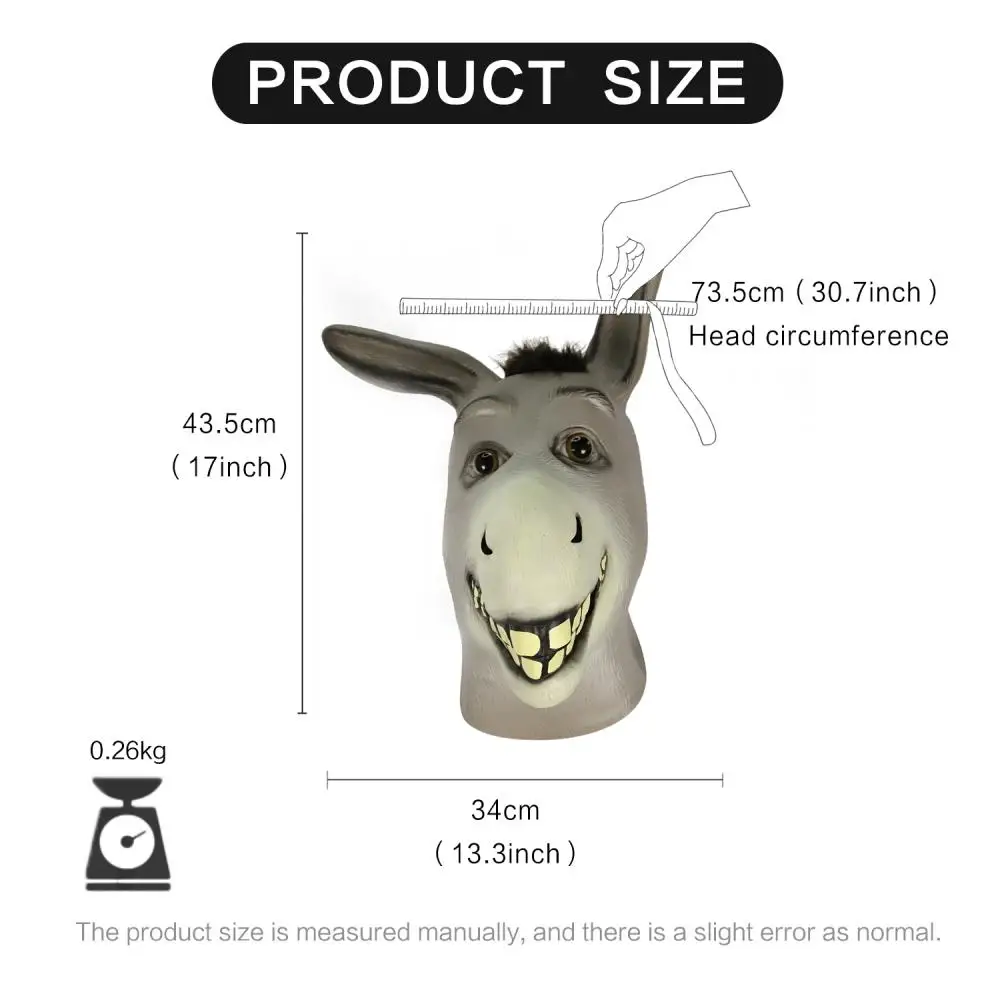 Waylike маска осла Хэллоуин новинка роскошный костюм вечерние Косплей латексная на