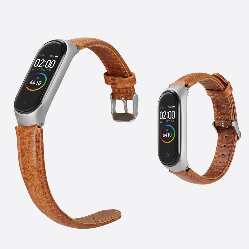 Для Xiaomi Mi Band 3 Smart ring спортивный браслет из натуральной кожи ремешок для 4 сменный