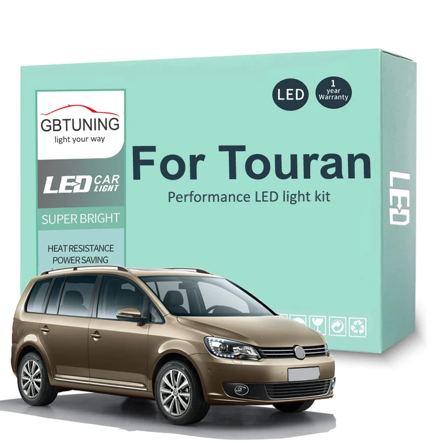 

LED Interior Light Bulb Kit For Volkswagen VW Touran 1T1 1T2 1T3 5T1 2003-2019 Car Dome Map Trunk Reading Lamp Canbus Error Free