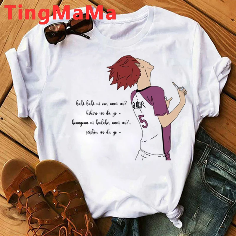 

Футболка Oya Haikyuu Мужская, одежда в эстетике гранж, двойная футболка, милая рубашка в стиле Харадзюку